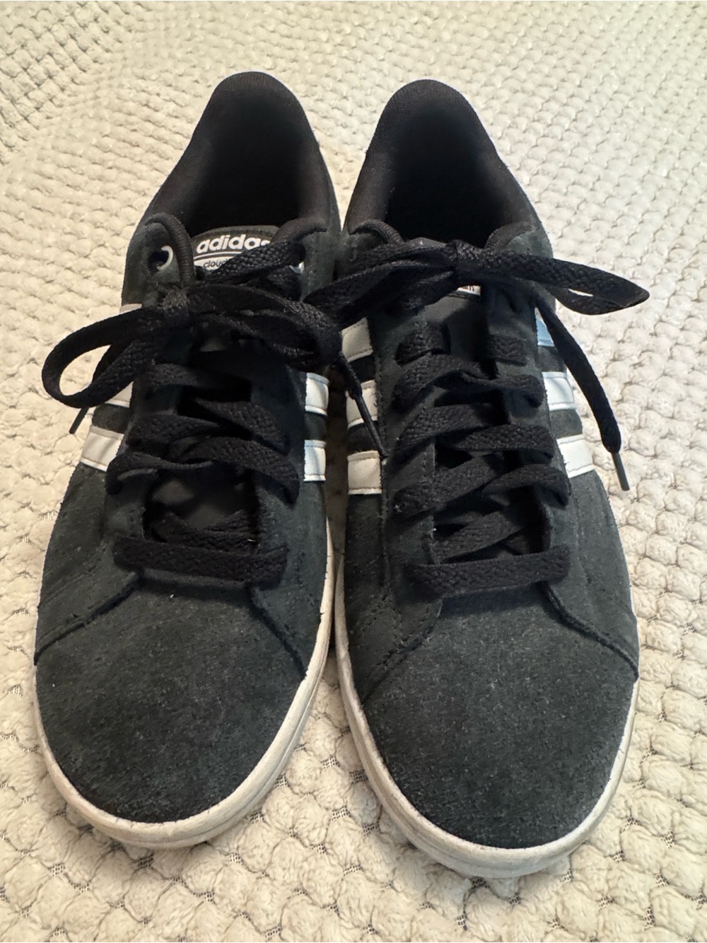 adidas Black Sneakers with White Three Stripes